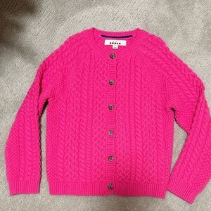Boden Bright Pink Cable Knit Sweater